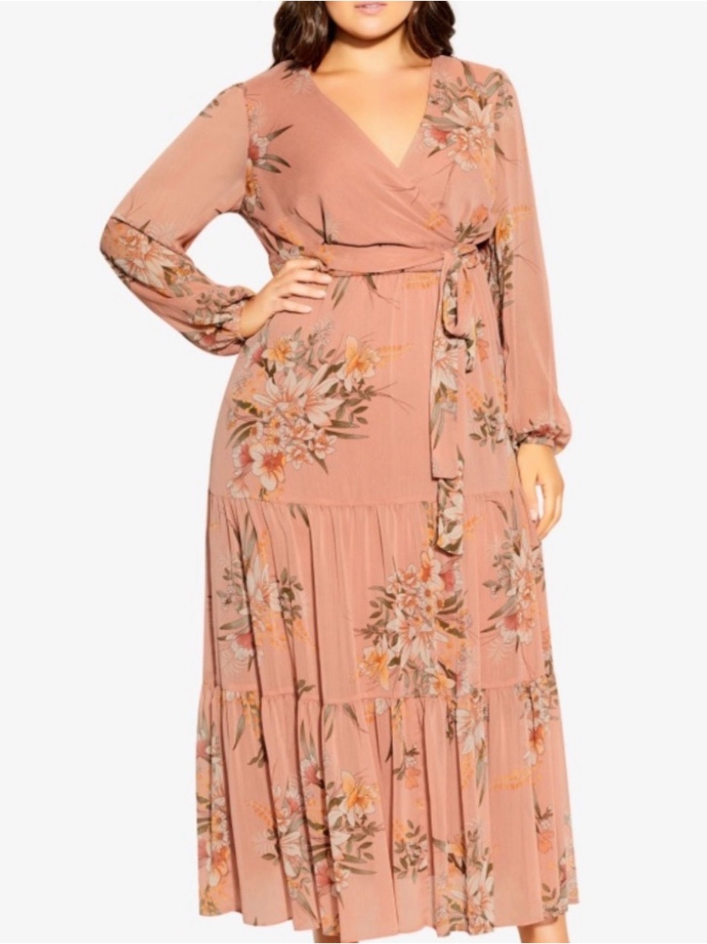 City Chic Maxi Flora Tiered Gypsy